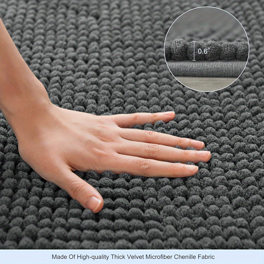 L-Shaped Non-Slip Corner Bath Mat for Showers, Soft & Absorbent, 40x40x80 cm