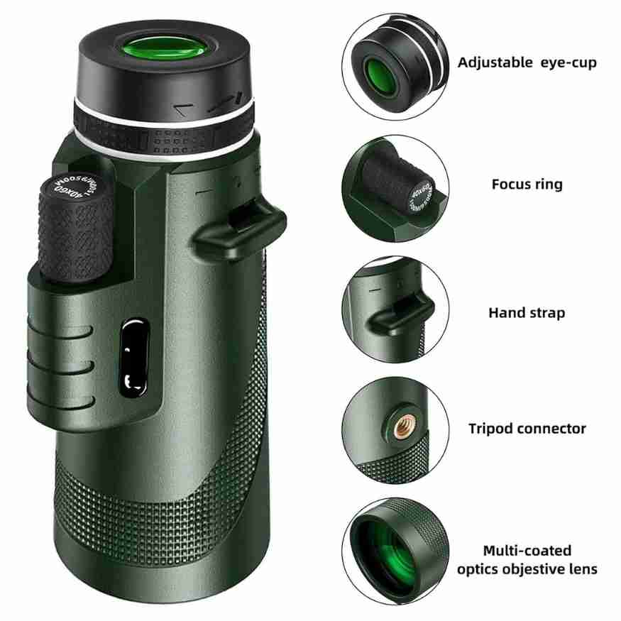Compact HD Ultra-Zoom Monocular: Lightweight, Ideal for Hiking & Birdwatching