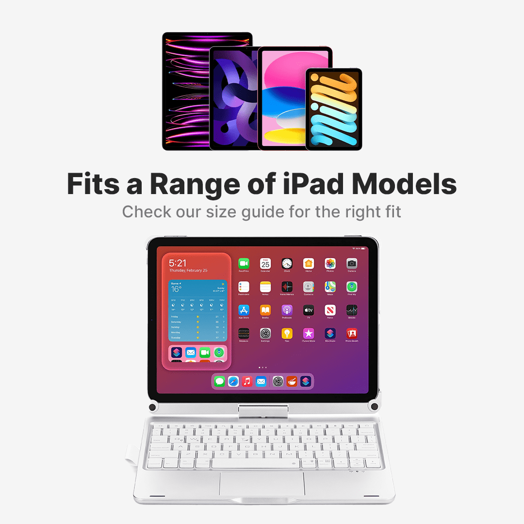 Wireless Keyboard Case for iPad with Rotating Feature