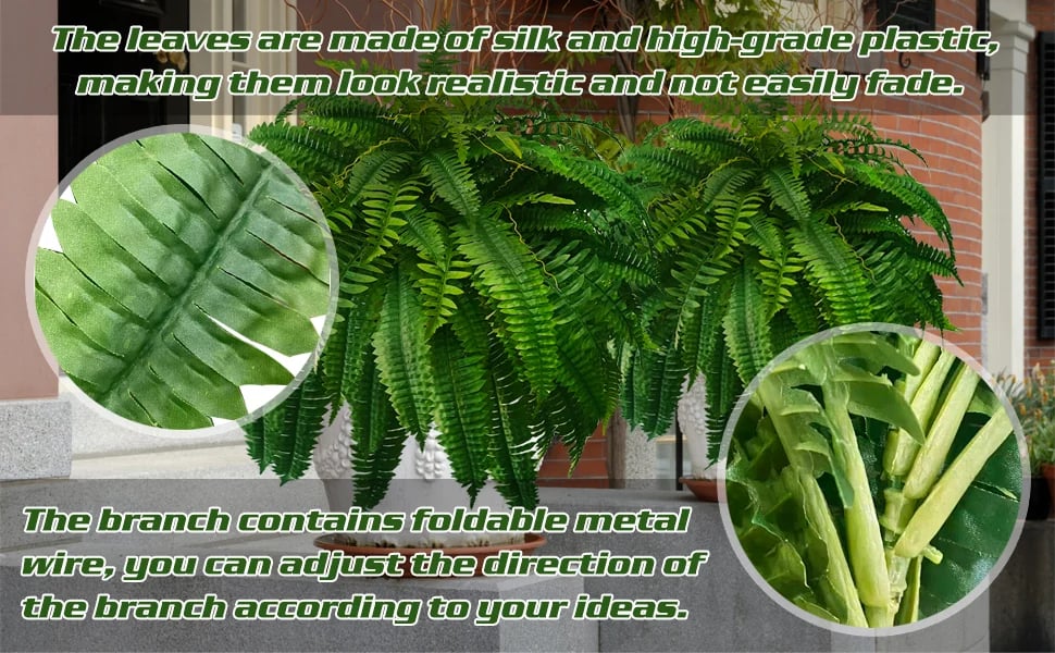 UV Resistant Faux Boston Fern | Realistic, Waterproof & No-Maintenance Outdoor Greenery