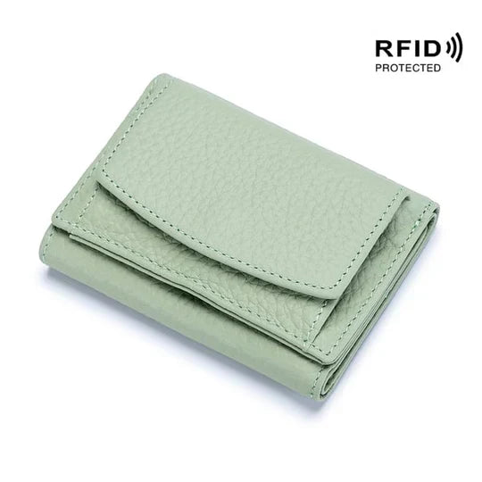 RFID Blocking Leather Wallet | Slim Card Holder for Travel | Unisex Design