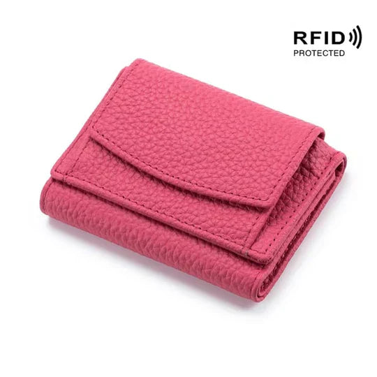 RFID Blocking Leather Wallet | Slim Card Holder for Travel | Unisex Design