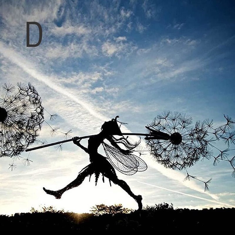 Dancing Fairy Garden Sculpture - Steel Flower Spinner