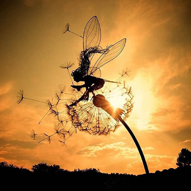 Dancing Fairy Garden Sculpture - Steel Flower Spinner