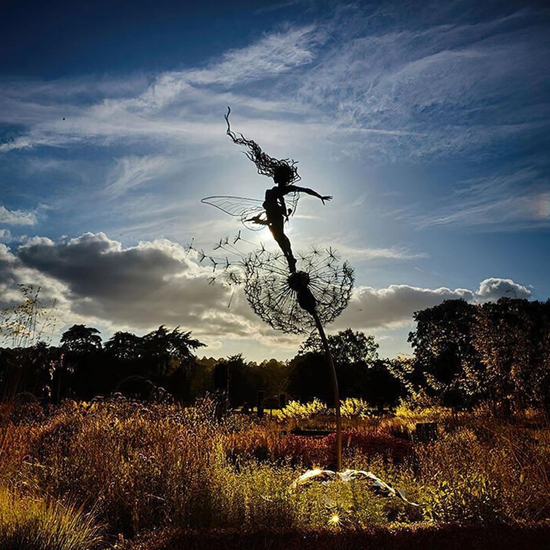 Steel Garden Fairy Dancing Statue