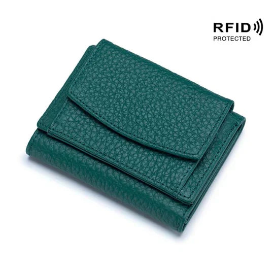 RFID Blocking Leather Wallet | Slim Card Holder for Travel | Unisex Design