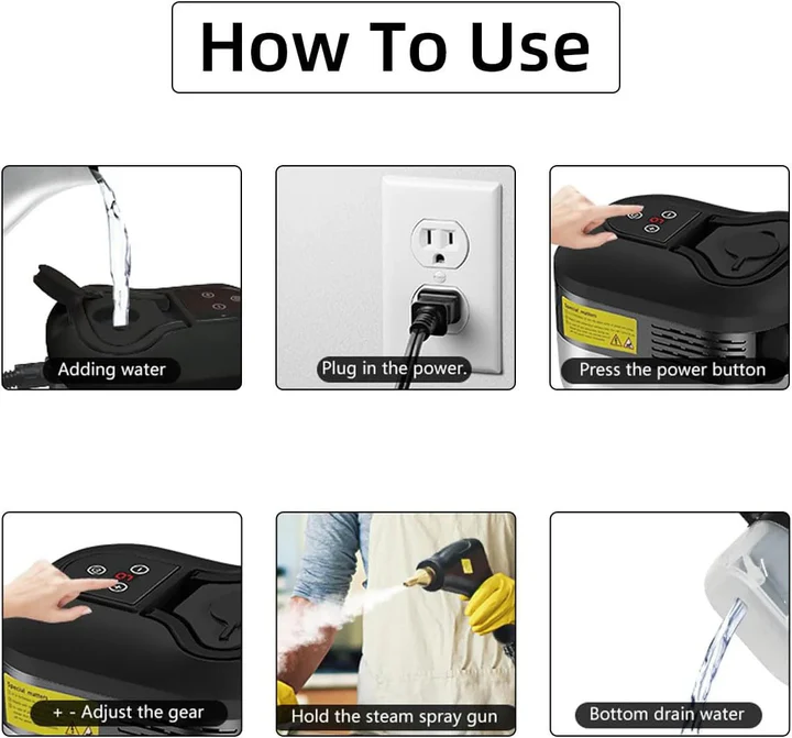 2500W High Pressure Steam Cleaner with Protective Gloves