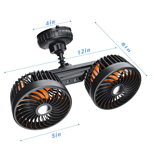 Wireless Car Fan with 4000 mAh Battery and Adjustable 3-Speed Settings