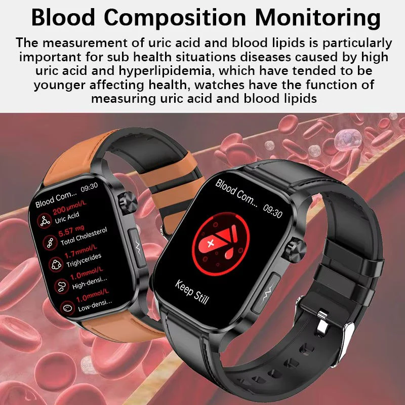Senior Health Smartwatch with Blood Pressure and Sugar Monitoring
