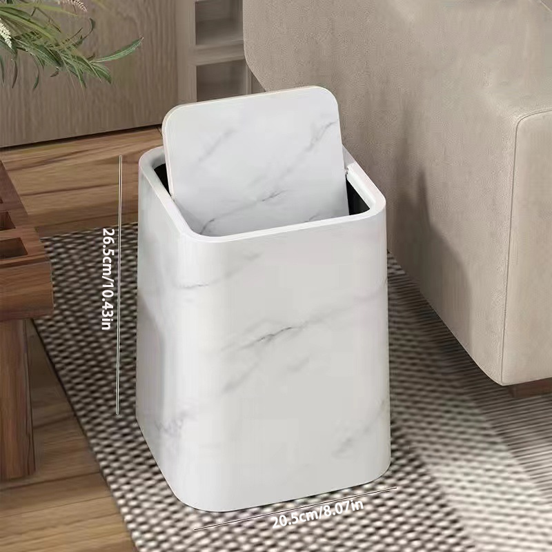 Elegant Marble Waste Bin with Swivel Lid