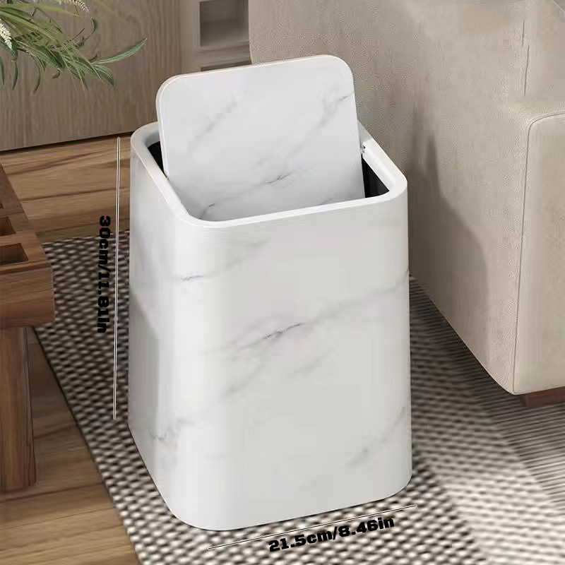 Elegant Marble Waste Bin with Swivel Lid