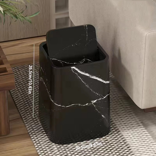 Elegant Marble Waste Bin with Swivel Lid