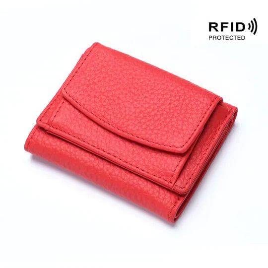 RFID Blocking Leather Wallet | Slim Card Holder for Travel | Unisex Design