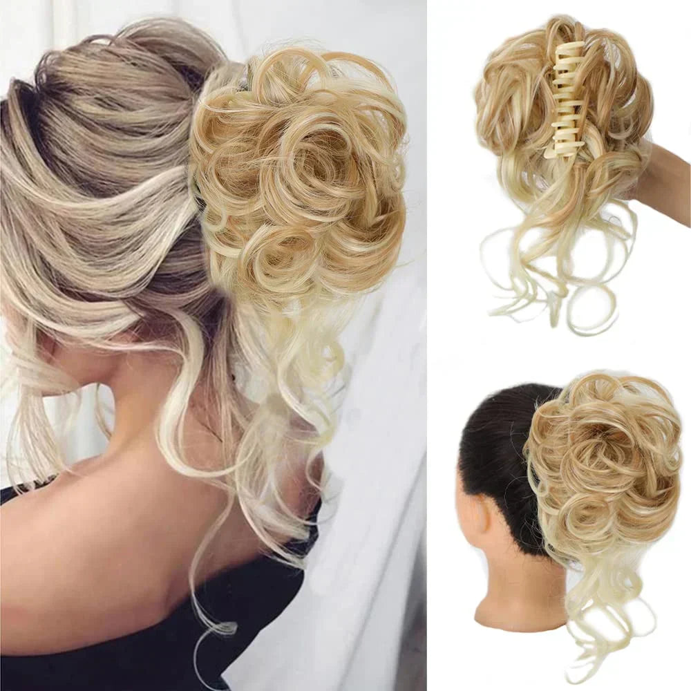Volumizing Curly Clip-in Hair Bun for a Natural, Effortless Look