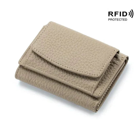 RFID Blocking Leather Wallet | Slim Card Holder for Travel | Unisex Design
