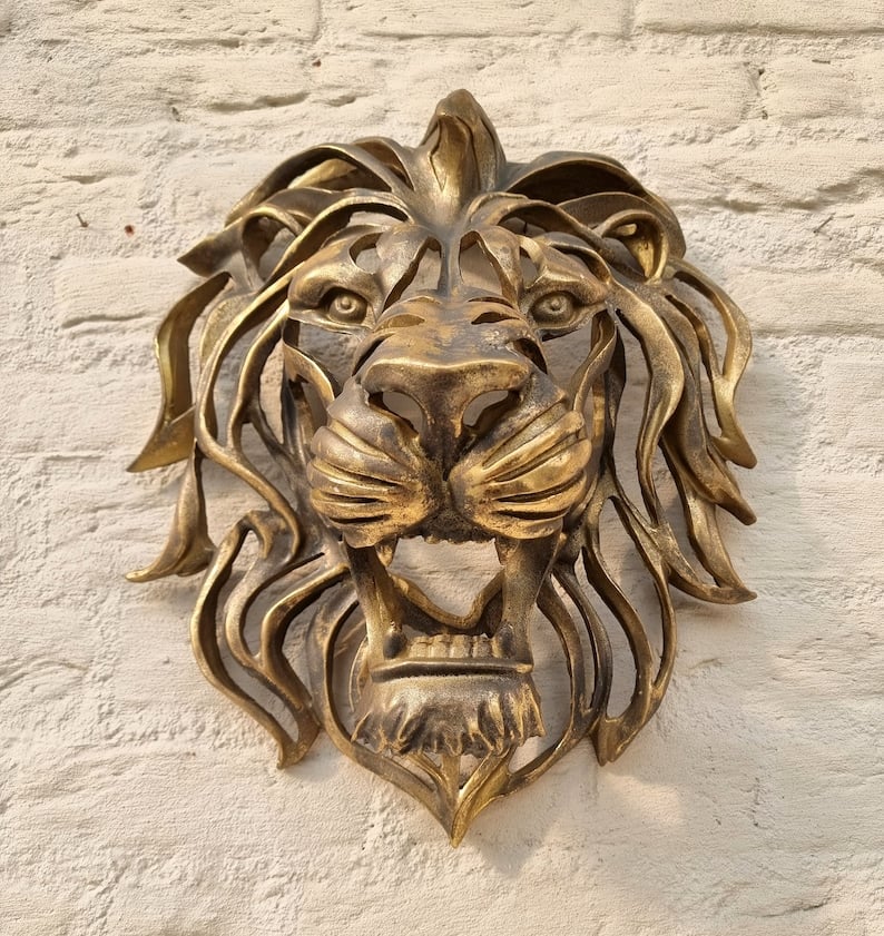 Unique Large Lion Head Wall Sculpture for Wall Decor