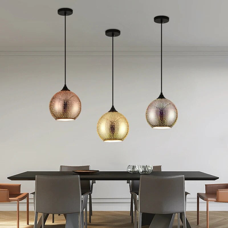 Perforated Glass Pendant Light Fixture