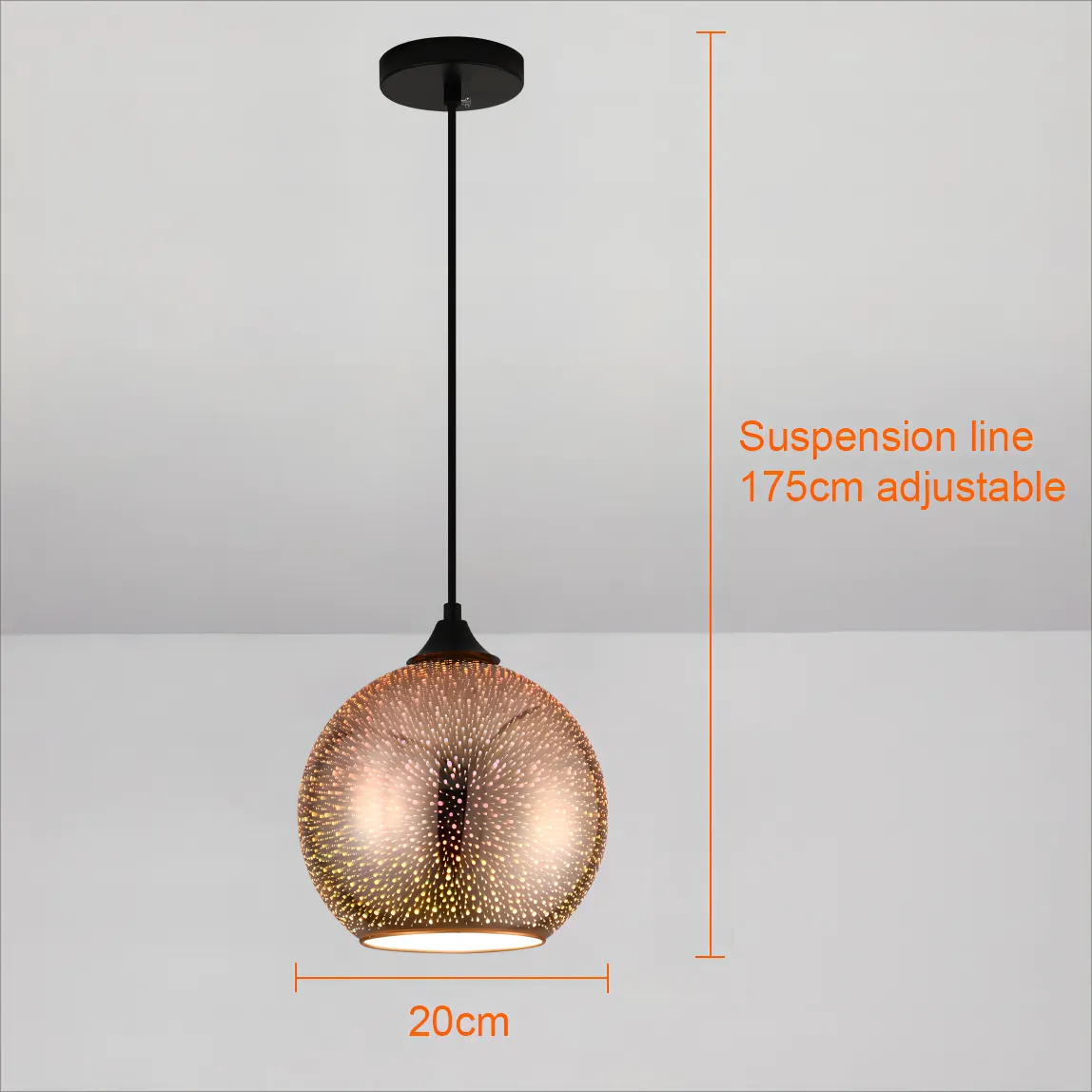 Perforated Glass Pendant Light Fixture
