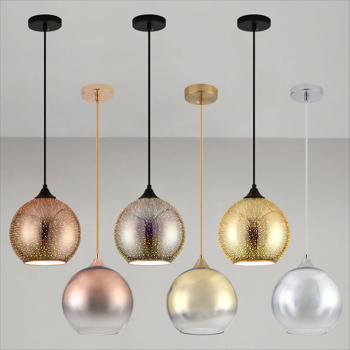 Perforated Glass Pendant Light Fixture