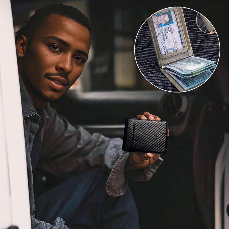 Genuine Leather Anti-theft Card Holder with RFID Protection