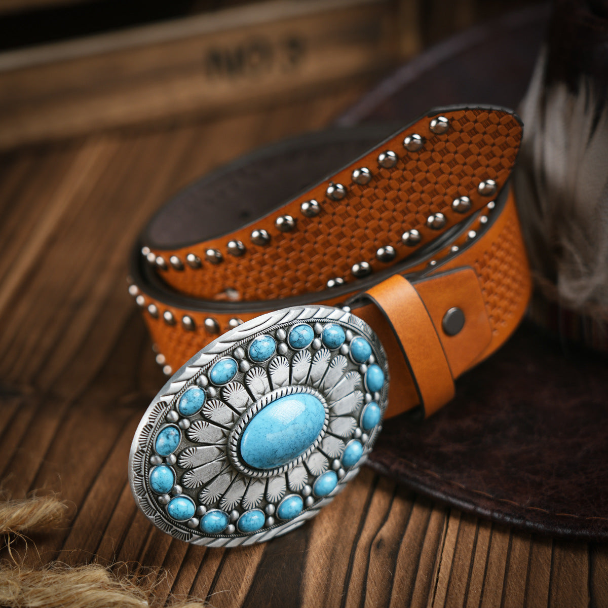 Men's Western Belt | Vegan Leather with Sturdy Metal Buckle