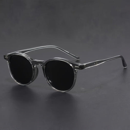 Men's Retro Round Sunglasses – Tortoiseshell Design, Lightweight Frame