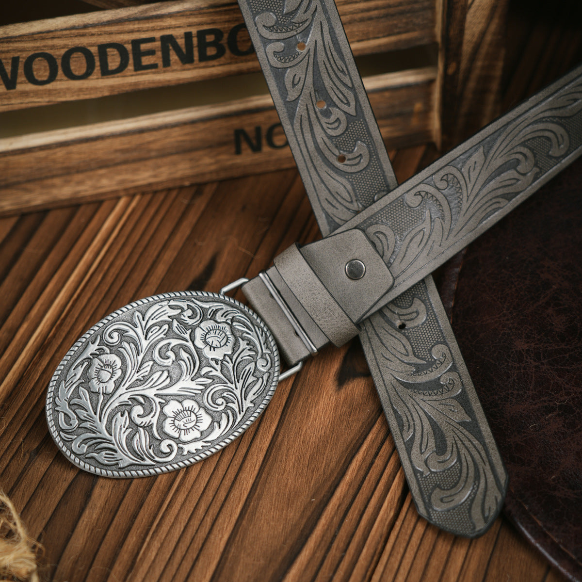 Men's Western Belt | Vegan Leather with Sturdy Metal Buckle