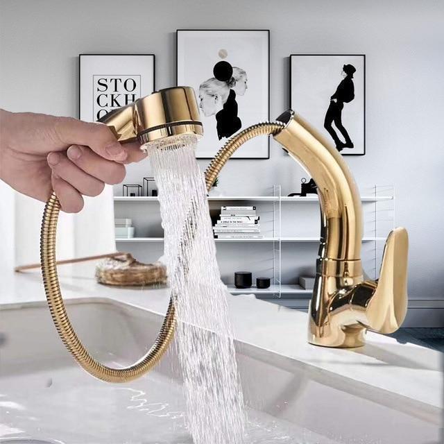 360-Degree Adjustable Pull-Out Shower Faucet
