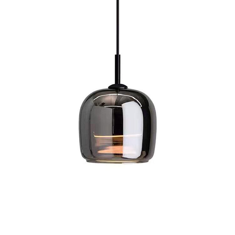 Nordic Black Glass Pendant Light - Modern Kitchen & Dining Hanging Lamp