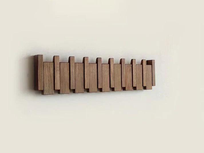 Wooden Piano Key Coat Rack – Elegant Wall Decor with Functional Storage