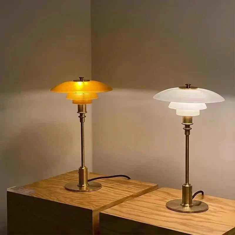 Dimmable Curved Shade Table Lamp with Adjustable Brightness