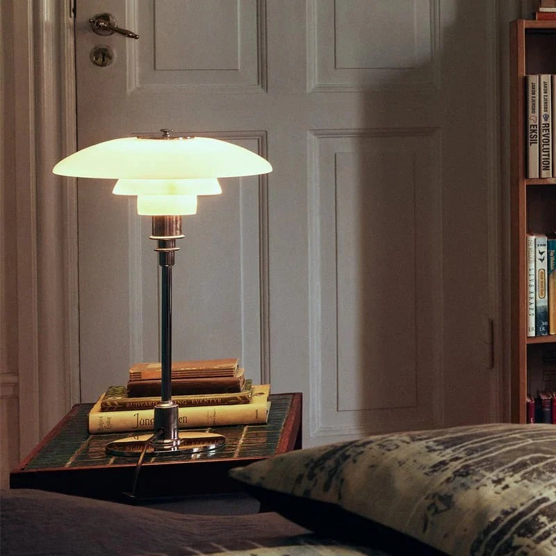 Dimmable Curved Shade Table Lamp with Adjustable Brightness