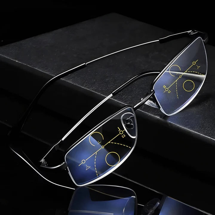Smart Multifocal Reading Glasses with Blue Light and UV Shielding