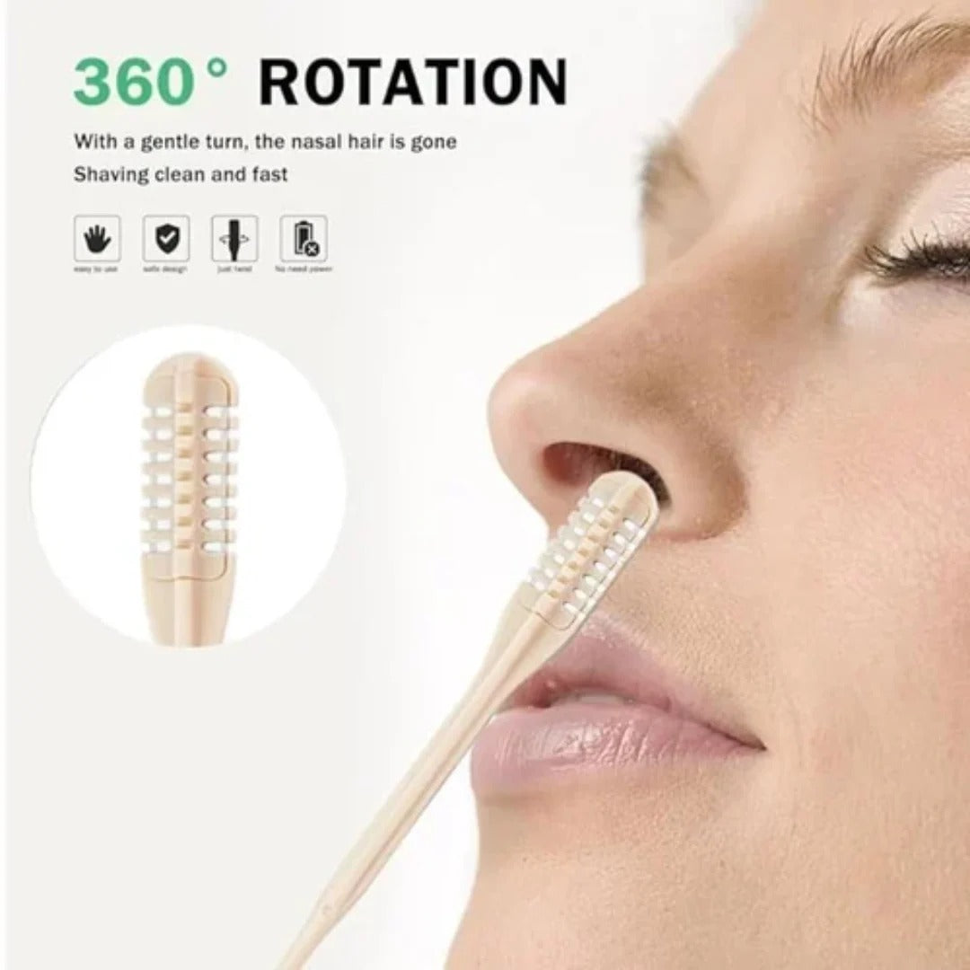 Compact 360° Rotating Nose Hair Trimmer for Precise Men’s and Women’s Grooming