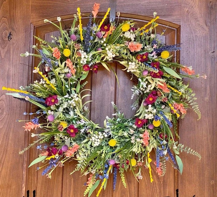 Texas Wildflower Silk Blossom Wreath