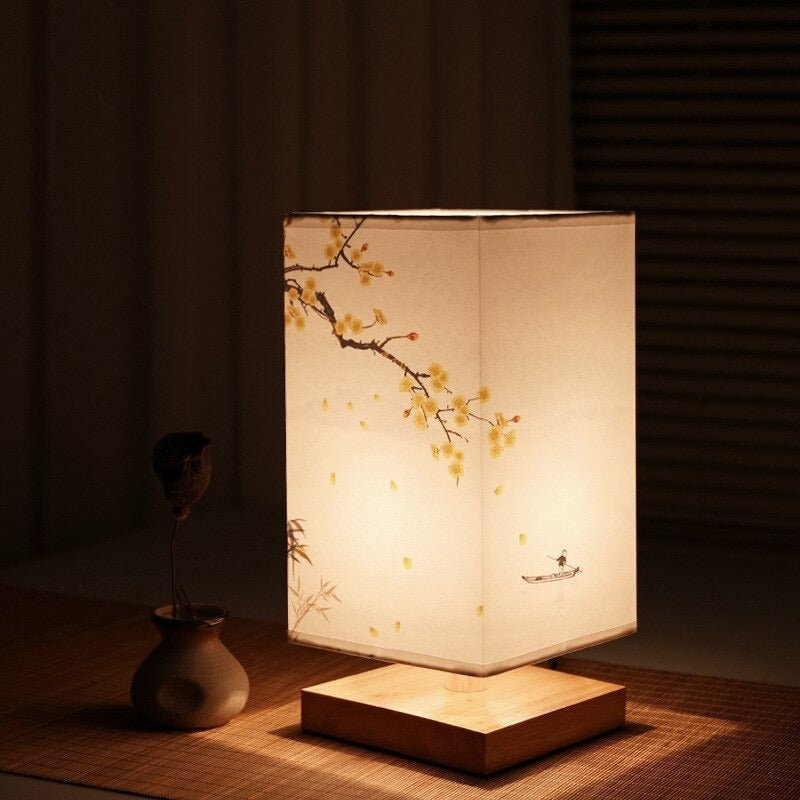 Japandi Wooden Table Lamp – Minimalist Accent Light with Natural Elegance