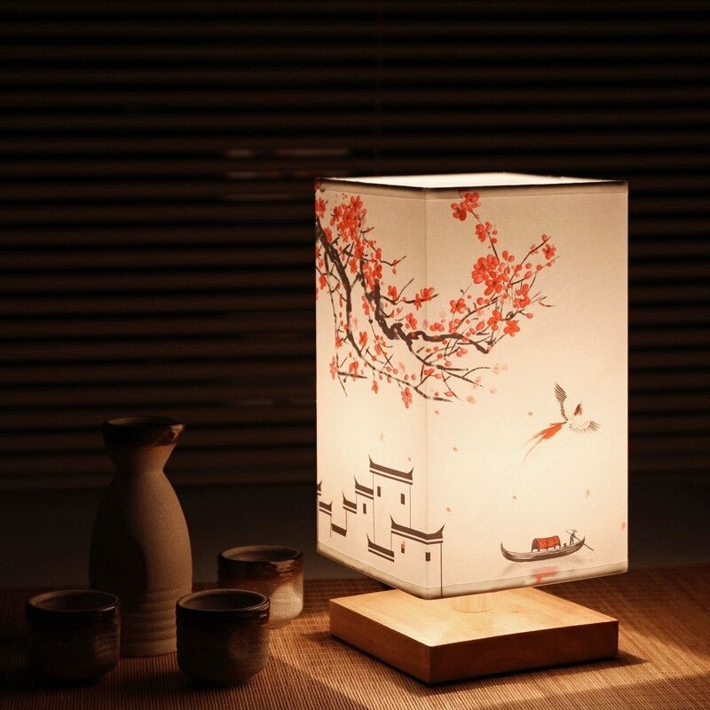 Japandi Wooden Table Lamp – Minimalist Accent Light with Natural Elegance