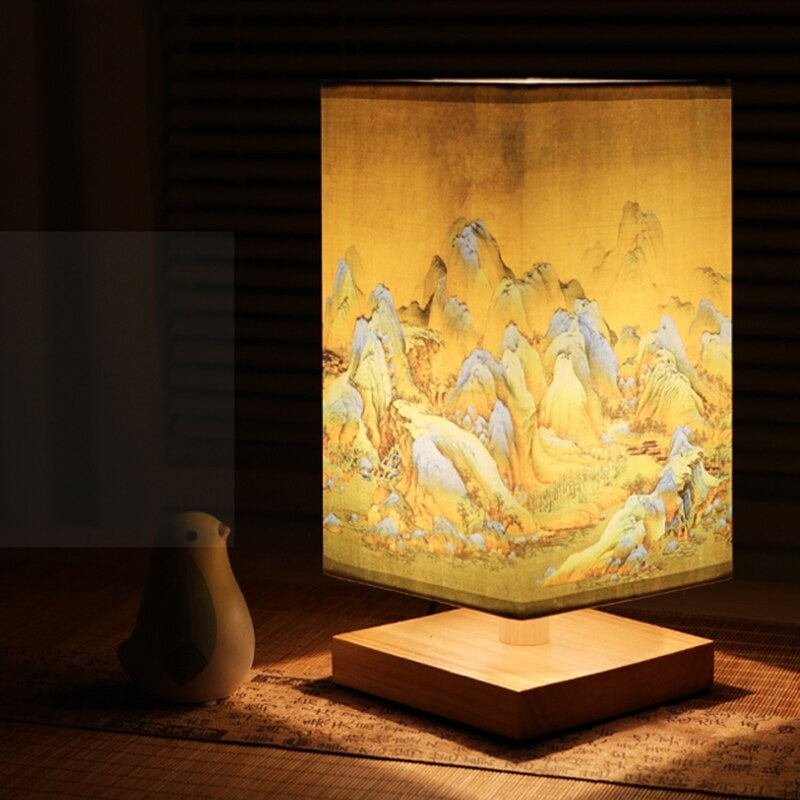 Vintage Japanese Bedside Lamp – Ideal for a Calming Bedroom Atmosphere