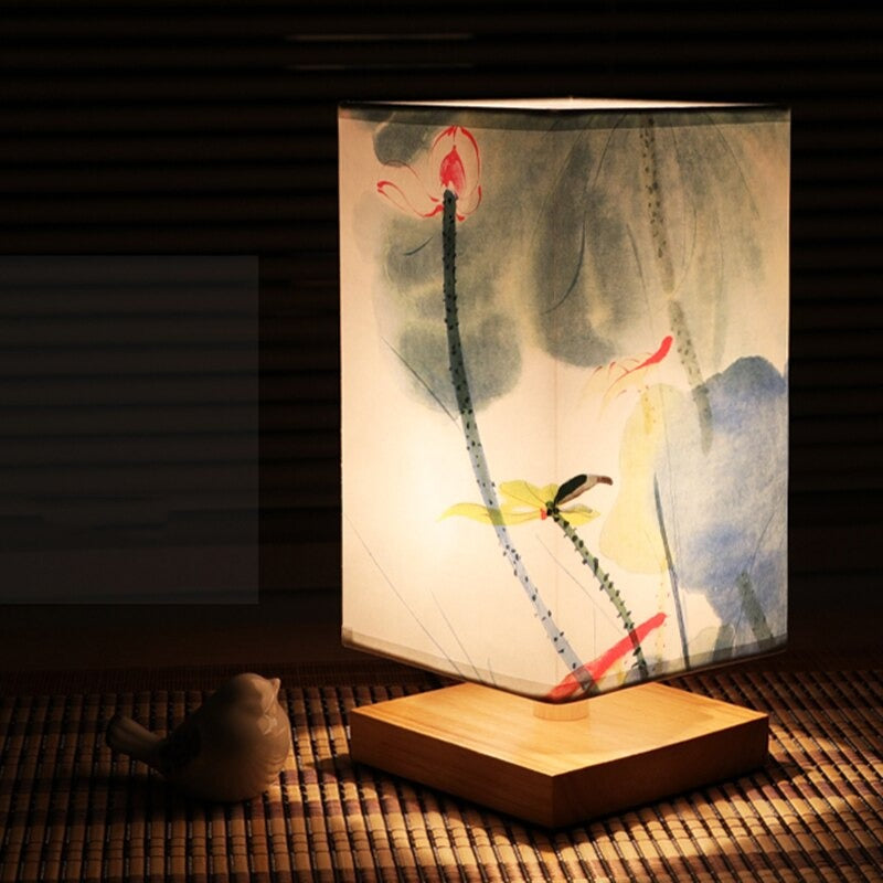 Vintage Japanese Bedside Lamp – Ideal for a Calming Bedroom Atmosphere