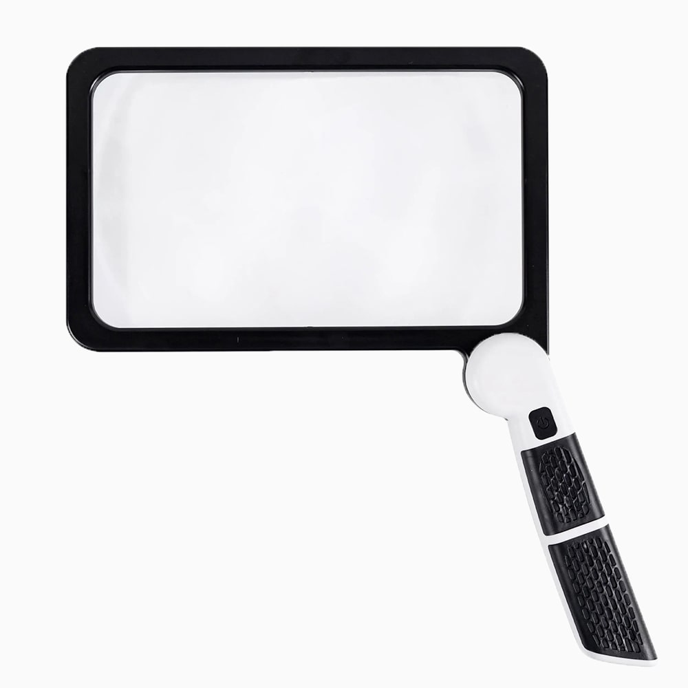 Handheld 5X LED Magnifying Glass with Adjustable Lighting for Reading and Crafts