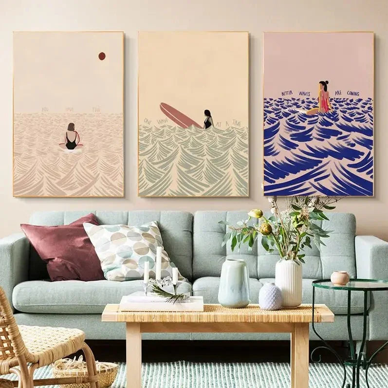 Flio Beach Man and Girl Poster