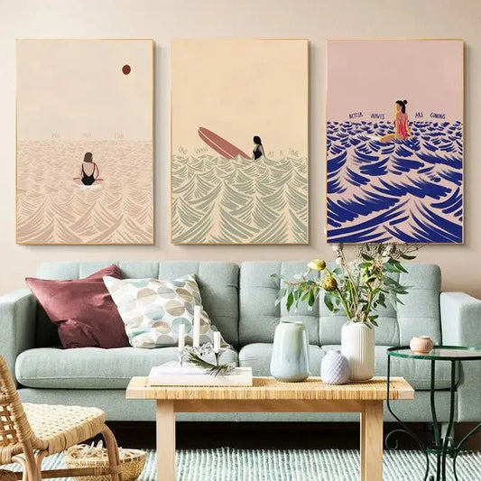 Flio Beach Man and Girl Poster