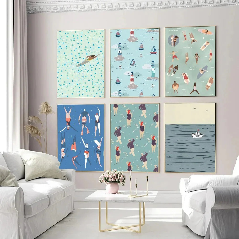 Plum Sea Surf Beach Poster