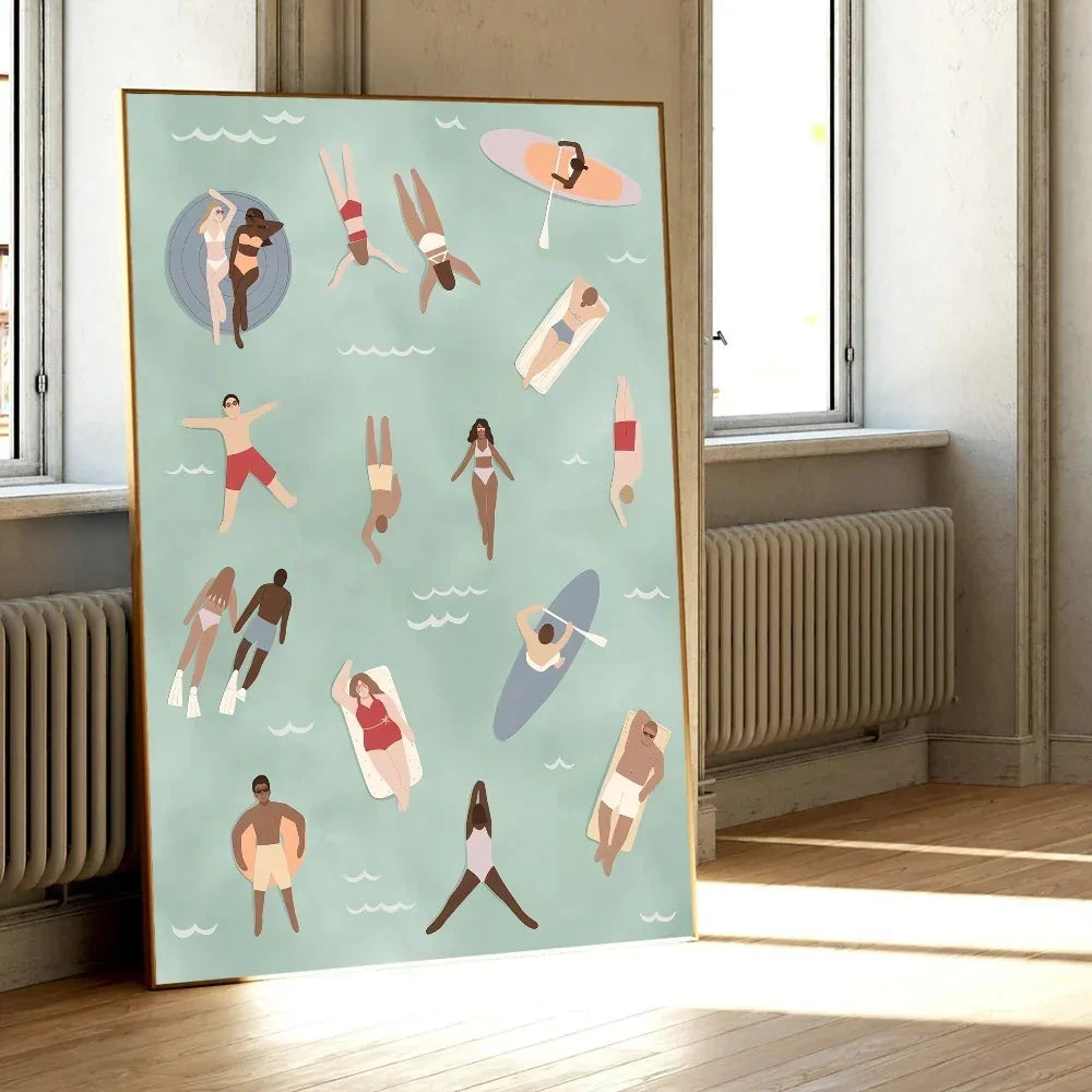 Plum Sea Surf Beach Poster