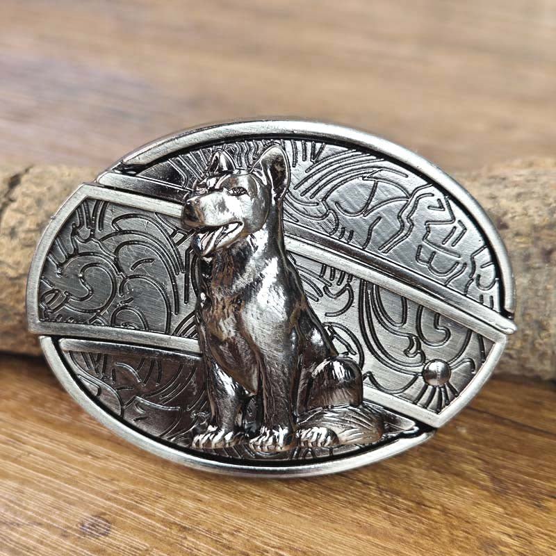 Rustic Metal Oval Cowboys Belt Buckle with Hidden Tool