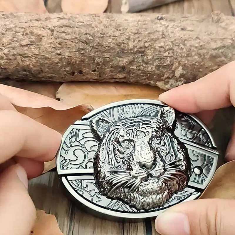 Rustic Metal Oval Cowboys Belt Buckle with Hidden Tool