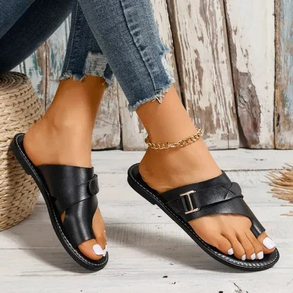 Women's Leather Sandals for Orthopedic Hallux Valgus Correction