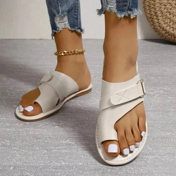 Women's Orthopedic Leather Sandals for Hallux Valgus Correction