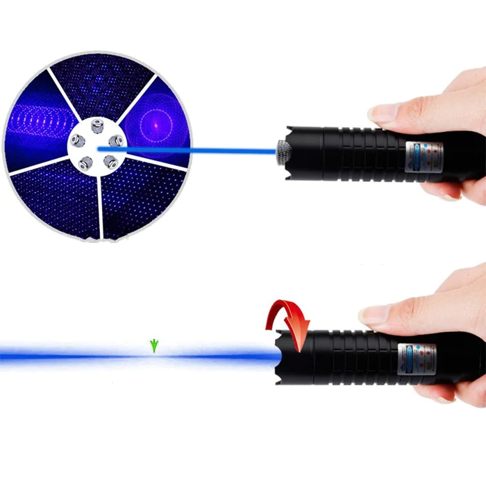 Tactical Blue Laser Torch with Fire Starter for Outdoor Use