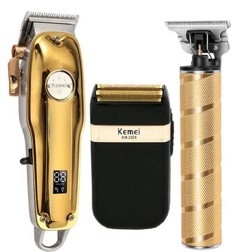 Gold Cordless Hair Clippers Set for Men | Professional Trimmer Kit